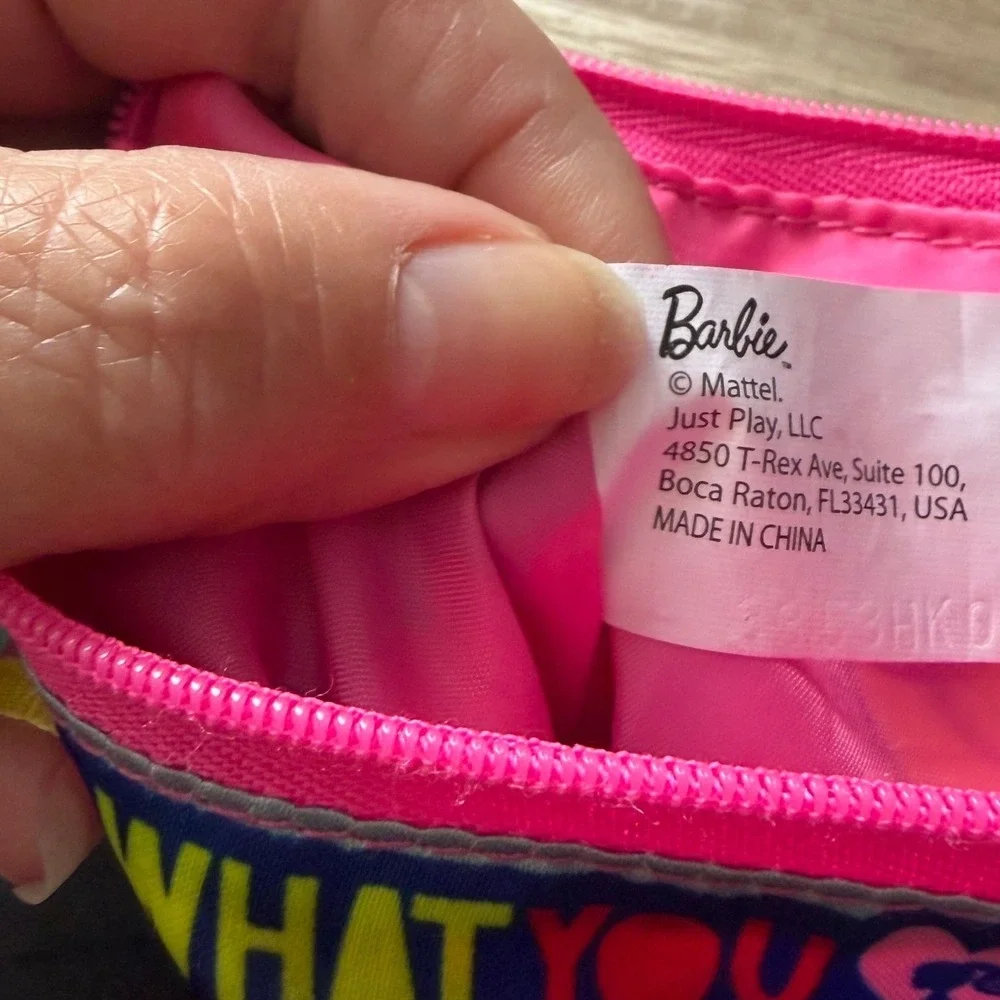 Barbie Girl Squad Zippered Pouch Wristlet Blue Pink Just Play Mattel Accessory